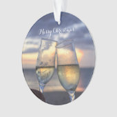 Ornements de Noël de plage Coucher de soleil acryl (devant)