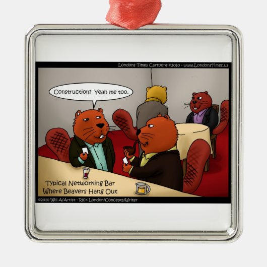 Ornements de Noël de réseautage de castor (Devant)