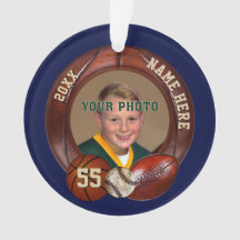 Ornements de Noël de sport personnalisés avec PHOT