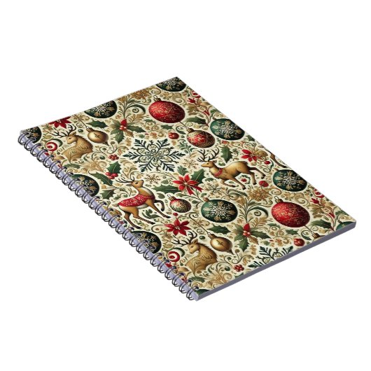 Ornements de Noël élégants et cahier des rennes (Côté Droit)