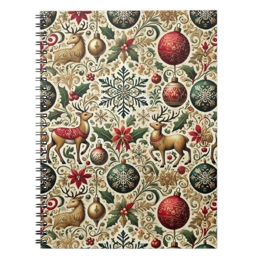 Ornements de Noël élégants et carnet de réveillon (Devant)