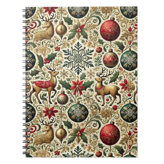 Ornements de Noël élégants et carnet des rennes (Devant)