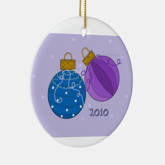 Ornements de Noël en bleu et violet (Droite)