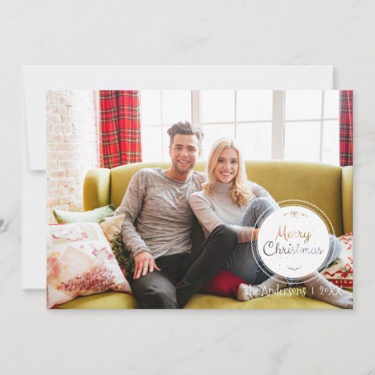 Ornements de Noël Gre & Blanc Carte photo de vacan (Devant)