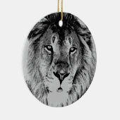 Ornements de Noël gris noir et blanc Lion (Droite)