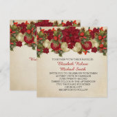 Ornements de Noël Invitation de mariage d'hiver (Devant / Derrière)