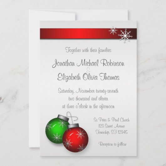 Ornements de Noël Invitations de mariage (Devant)