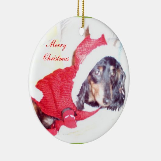 Ornements de Noël Miniature Dashcund - Elfe (Droite)