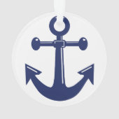 Ornements de Noël nautiques Ancre acrylique blanc (dos)