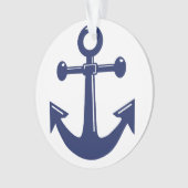 Ornements de Noël nautiques Ancre acrylique blanc (devant)