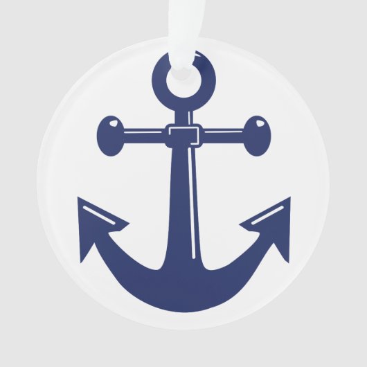 Ornements de Noël nautiques Ancre acrylique blanc (devant)