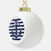 Ornements de Noël nautiques Ball Marine Ancre bleu (Droite)