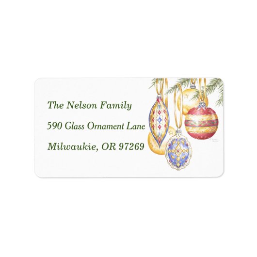 Ornements de Noël Retourner l'adresse Étiquettes (Devant)