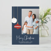 Ornements de Noël rétro Carte de vacances photo bl (Debout devant)