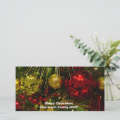 Ornements de Noël Rouge et Or sur Carte photo d'ar (Debout devant)