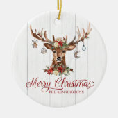 Ornements de Noël rustiques Reindeer Photo de vaca (Devant)