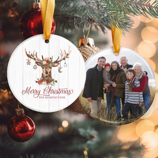 Ornements de Noël rustiques Reindeer Photo de vaca