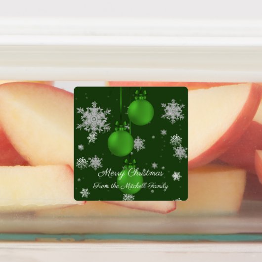 Ornements de Noël verts Étiquettes de cuisson (Apposé)