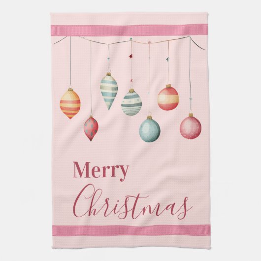 Ornements de Noël victoriens Serviettes de cuisine (Vertical)