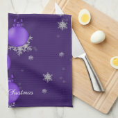 Ornements de Noël violet Serviette de cuisine (Quart Plié)