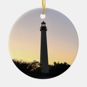 Ornements de photo de coucher de soleil de phare