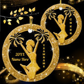 Ornements de Pom-pom girl personnalisées en or noi