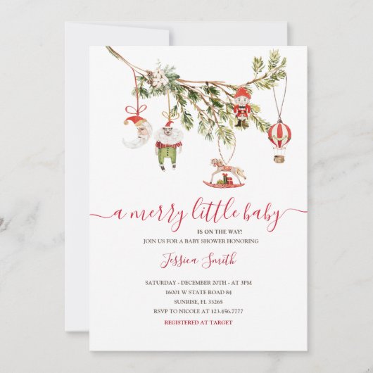 Ornements d'hiver Invitation de fête de vacances (Devant)