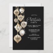 Ornements d'or élégant Noël Invitation de fête de  (Devant)