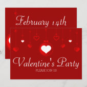 Ornements du coeur rouge Invitation de la Saint-Va (Devant / Derrière)