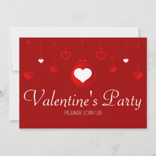 Ornements du coeur rouge Invitation de la Saint-Va
