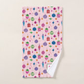 Ornements du Moyen-siècle rétro rose main (Serviette à main)