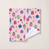 Ornements du Moyen-siècle rétro rose main (Gant de toilette)