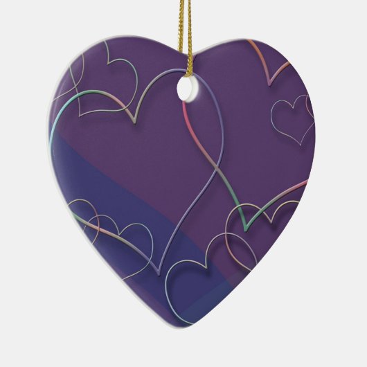 Ornements en céramique Motif de coeur violet (Droite)