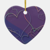 Ornements en céramique Motif de coeur violet (Devant)