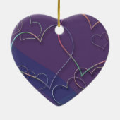 Ornements en céramique Motif de coeur violet (Dos)