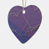 Ornements en céramique Motif de coeur violet (Gauche)