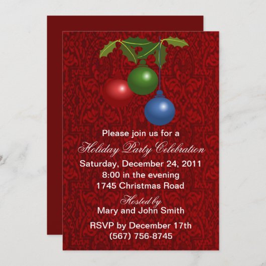 Ornements Fêtes Invitations (Devant / Derrière)