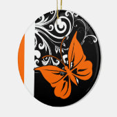 Ornements fleuris aux papillons orange (Gauche)