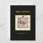 Ornements Gold Argent Black Photo Carte de Noël (Devant)