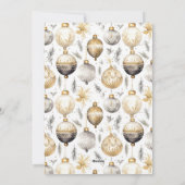 Ornements Gold Argent Black Photo Carte de Noël (Dos)