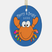 Ornements mignons de Noël de crabe de vacances (Droite)