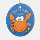 Ornements mignons de Noël de crabe de vacances (Gauche)