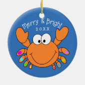 Ornements mignons de Noël de crabe de vacances (Dos)