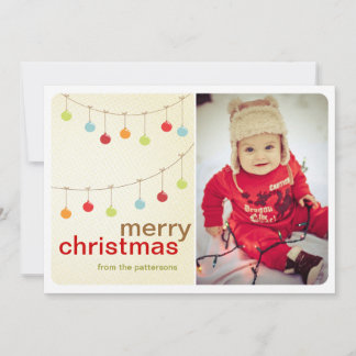 Ornements modernes Joyeux Carte photo de Noël