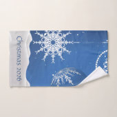 Ornements Noël 2026 Flocon de Neige Ajouter un nom (Serviette à main)