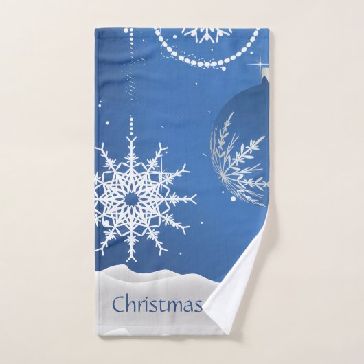 Ornements Noël 2026 Flocon de Neige Ajouter un nom (Serviette à main)