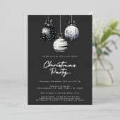 Ornements noirs Argent Noël Invitations (Debout devant)