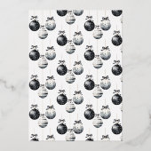 Ornements noirs Argent Noël Invitations (Verso)