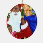 Ornements noirs de Noël de Père Noël - cadeaux de (Gauche)