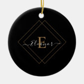 Ornements noirs personnalisés avec nom (Devant)